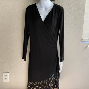 Stretchy black long sleeve dress
